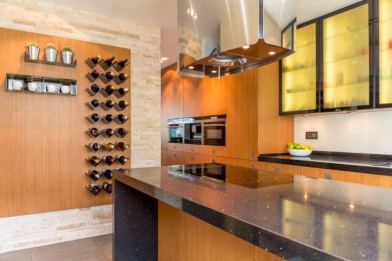Luxury custom wine room with handcrafted shelving, soft lighting, and temperature-controlled storage.
